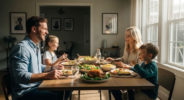 A paz de Deus reinando no ambiente familiar.